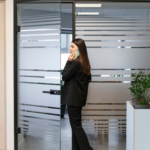 door with frosted glass