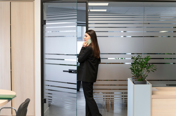 door with frosted glass