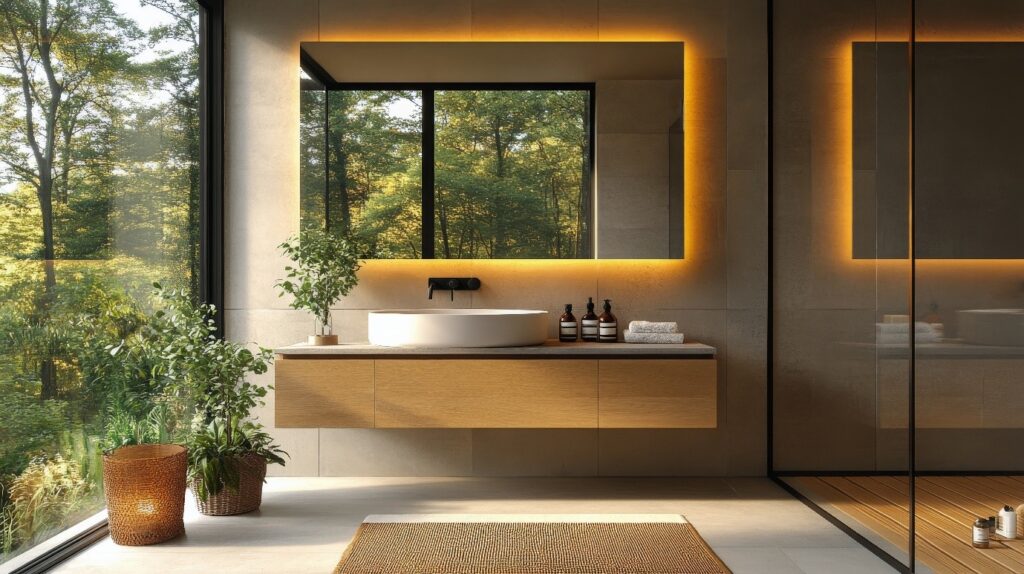 bathroom mirror installation