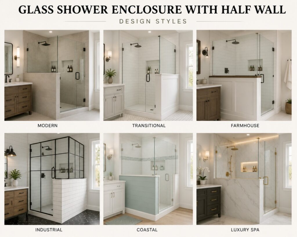 Half Wall Glass Shower