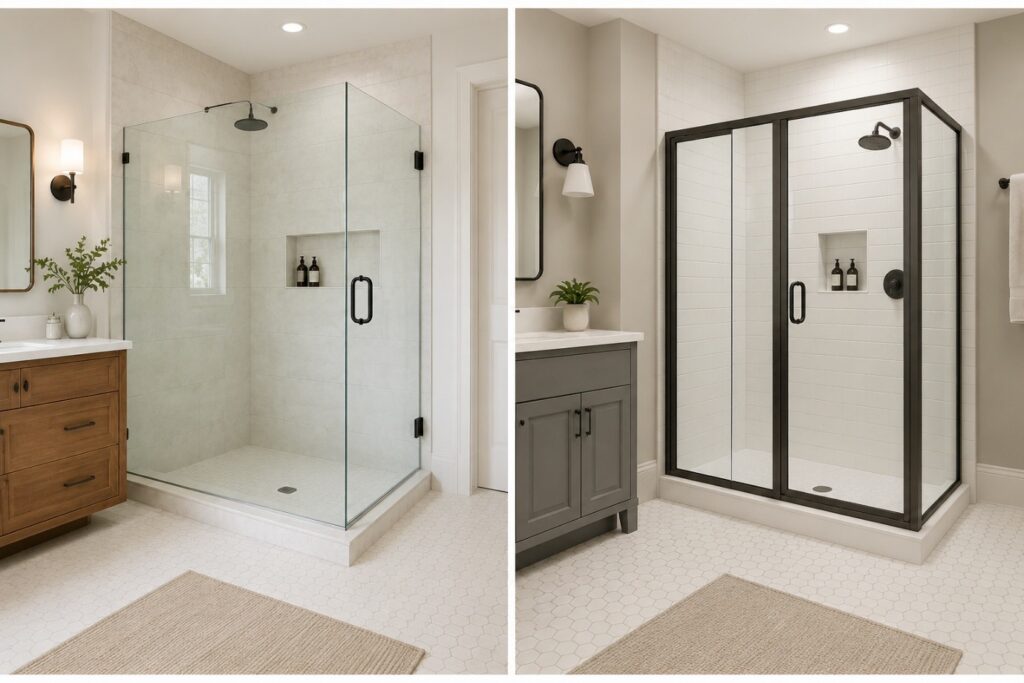 difference between frameless and framed shower doors