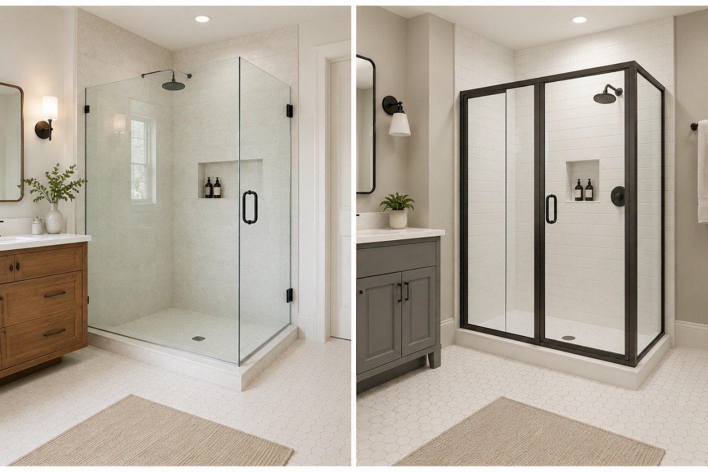 difference between frameless and framed shower doors