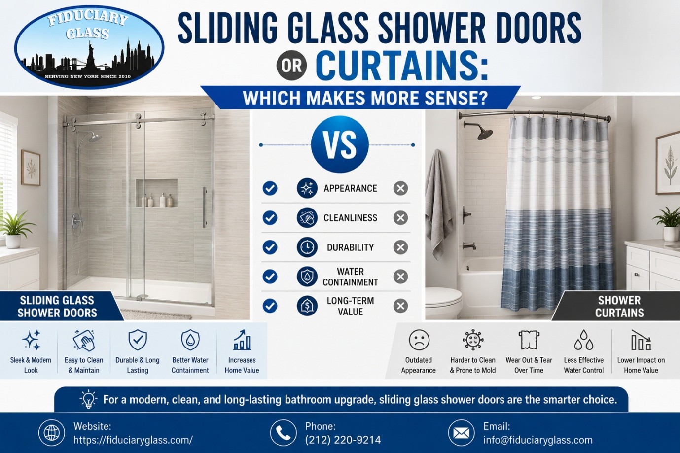 Sliding Glass Shower Doors or Curtains