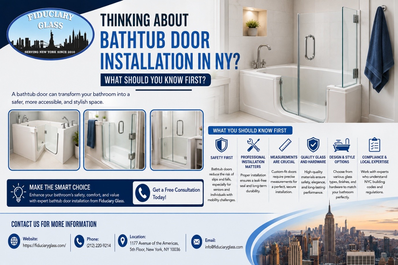Bathtub Door Installation in NY